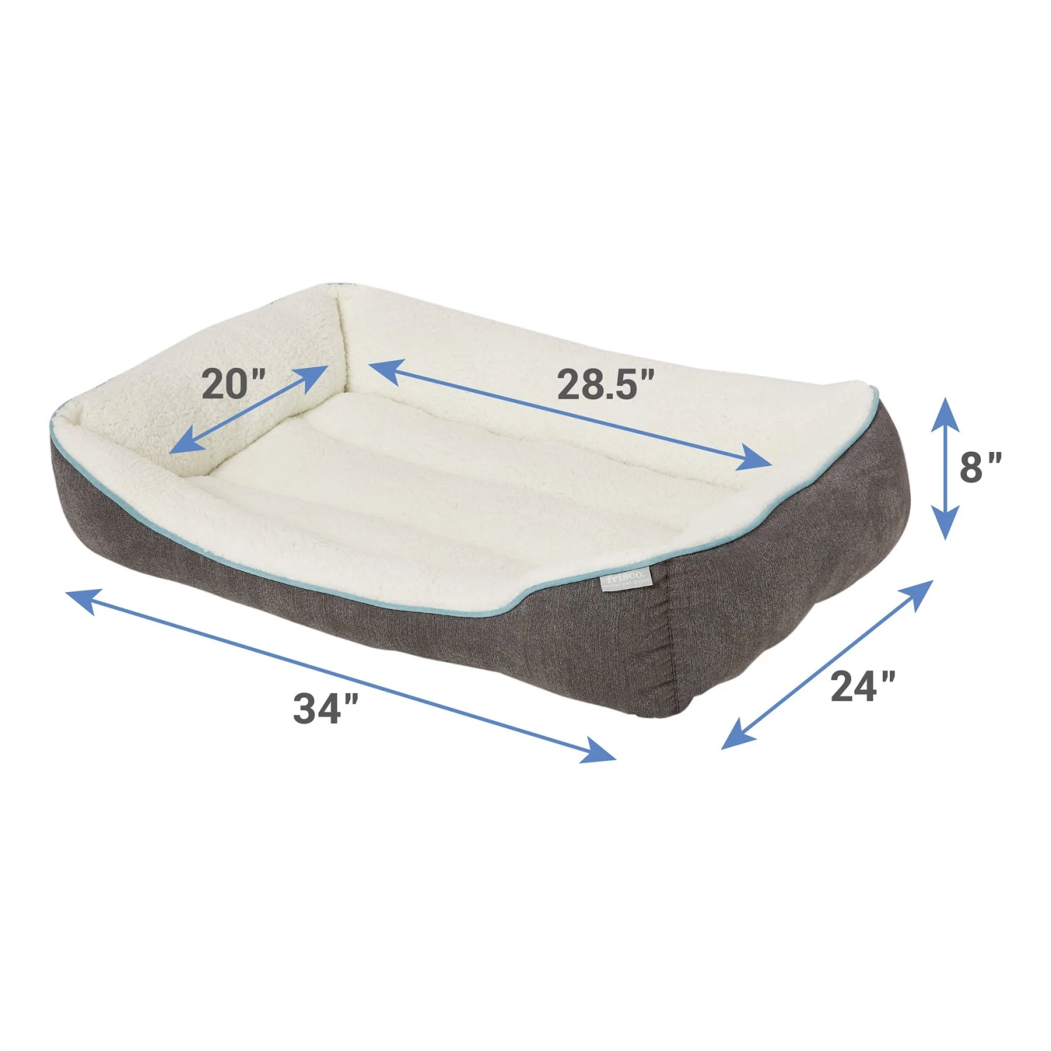 Frisco Sherpa Rectangular Bolster Dog Bed 2 Frisco Sherpa Rectangular Bolster Dog Bed - Image 2
