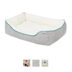 Frisco Sherpa Rectangular Bolster Cat & Dog Bed -Pet Dog Shop 144851 PT2. AC SS1800 V1566404560
