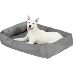 Frisco Rectangular Bolster Dog Bed W/Removable Cover, Dark Gray -Pet Dog Shop 144865 PT4. AC SS1800 V1578443251