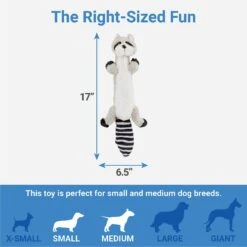 Frisco Raccoon Skinny Plush Squeaky Dog Toy -Pet Dog Shop 147045 PT2. AC SS1800 V1539205484