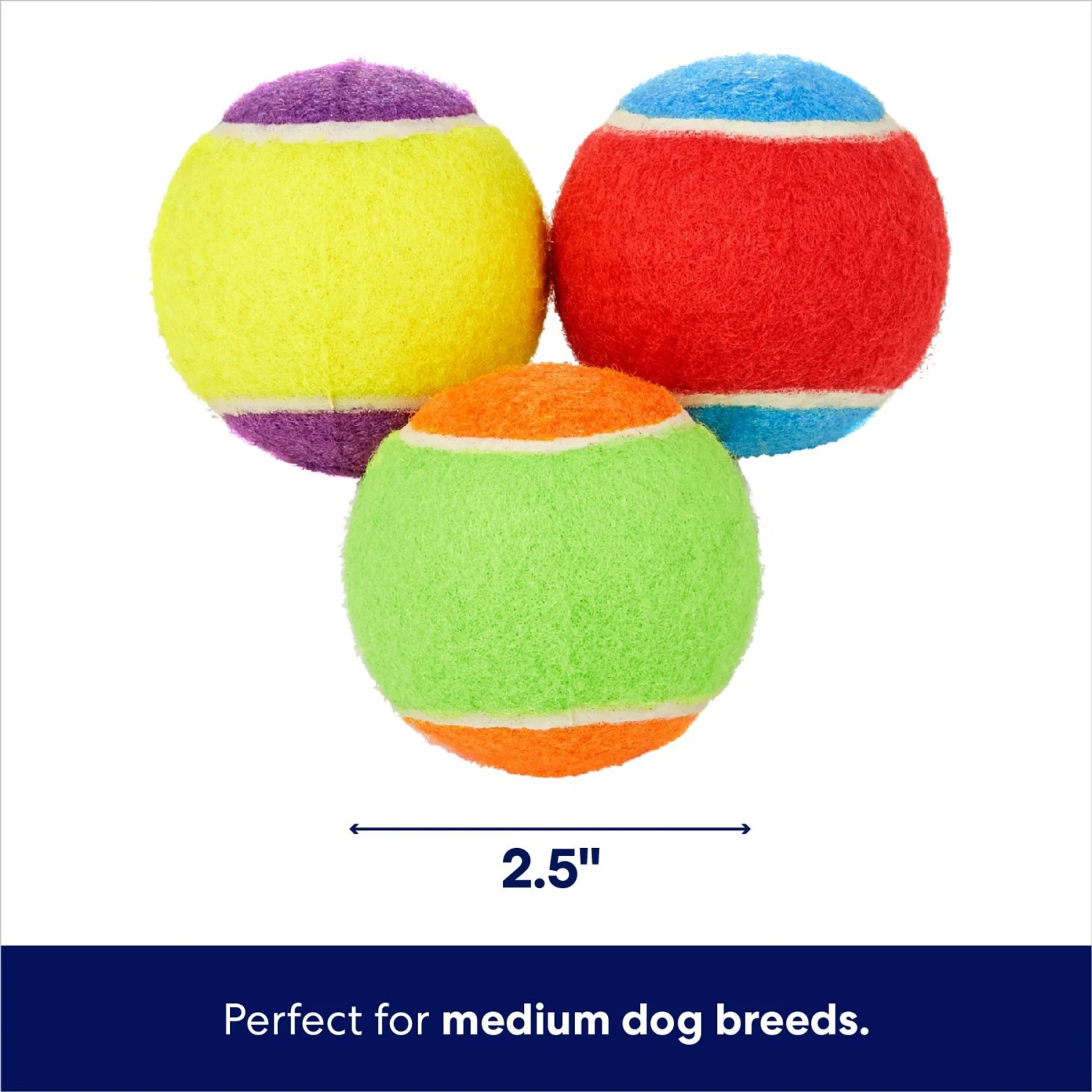 Frisco Fetch Squeaking Colorful Tennis Ball Dog Toy 2 Frisco Fetch Squeaking Colorful Tennis Ball Dog Toy - Image 2