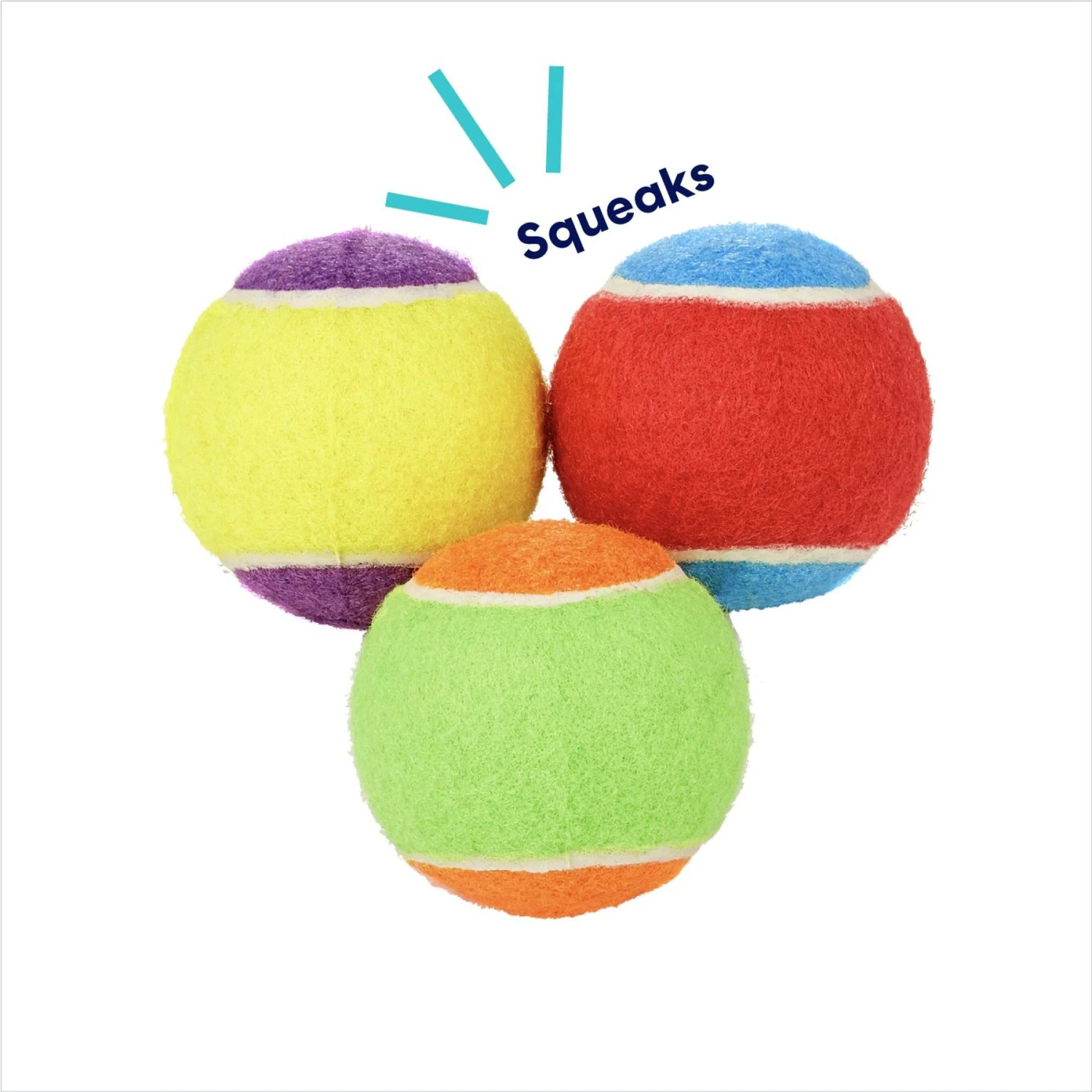 Frisco Fetch Squeaking Colorful Tennis Ball Dog Toy 3 Frisco Fetch Squeaking Colorful Tennis Ball Dog Toy - Image 3