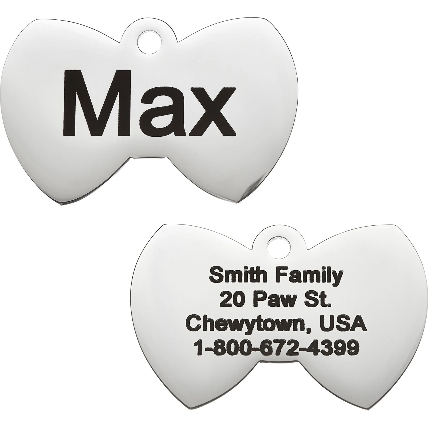 Frisco Stainless Steel Personalized Dog & Cat ID Tag, Bow Tie 1 Frisco Stainless Steel Personalized Dog & Cat ID Tag, Bow Tie