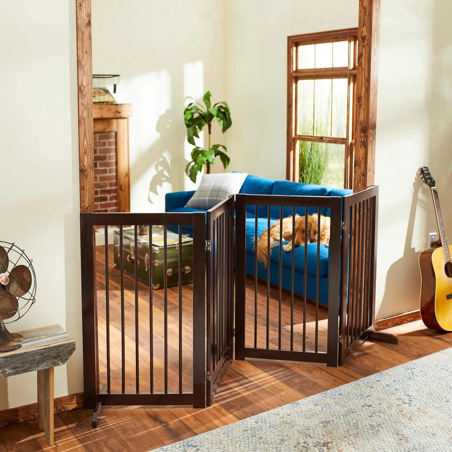 Frisco Deluxe Configurable 4-Panel Wood Dog Gate 1 Frisco Deluxe Configurable 4-Panel Wood Dog Gate