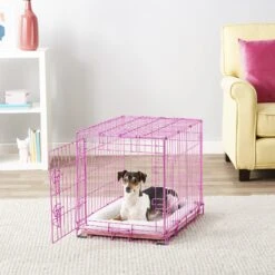 Frisco Fold & Carry Single Door Collapsible Wire Dog Crate, Pink -Pet Dog Shop 160806 PT6. AC SS1800 V1561066044