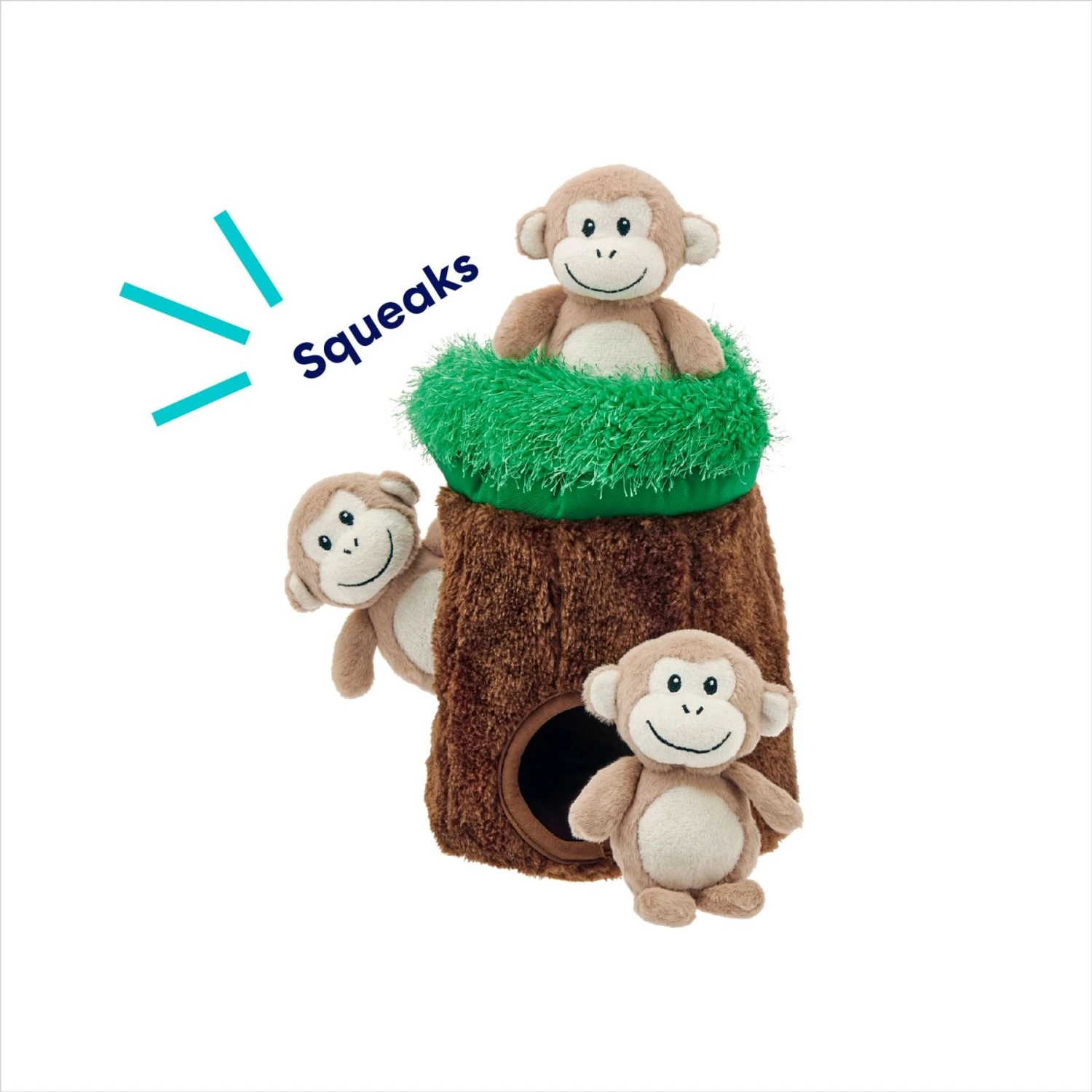 Frisco Monkeys In Tree Hide & Seek Puzzle Plush Squeaky Dog Toy 4 Frisco Monkeys In Tree Hide & Seek Puzzle Plush Squeaky Dog Toy - Image 4
