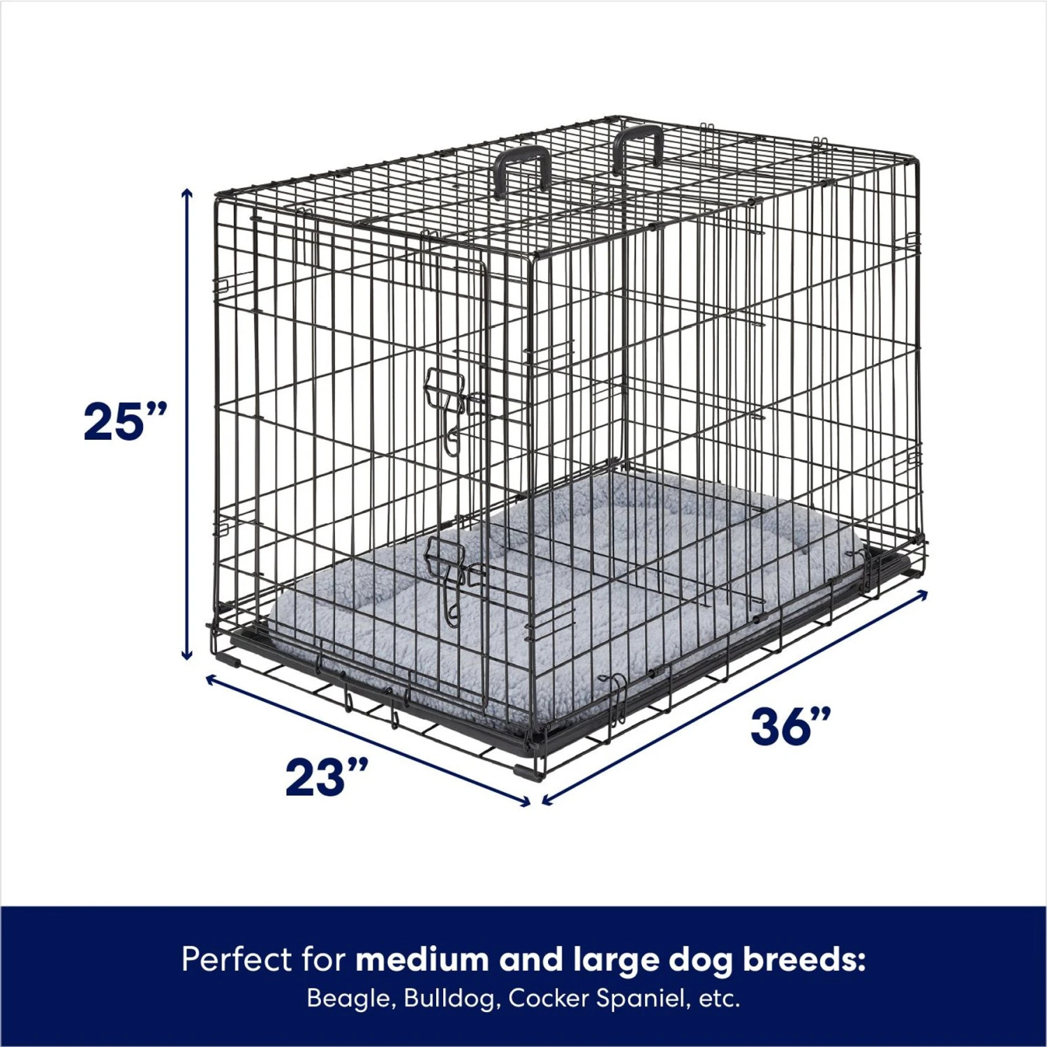 Frisco Fold & Carry Single Door Collapsible Wire Dog Crate & Mat Kit 2 Frisco Fold & Carry Single Door Collapsible Wire Dog Crate & Mat Kit - Image 2