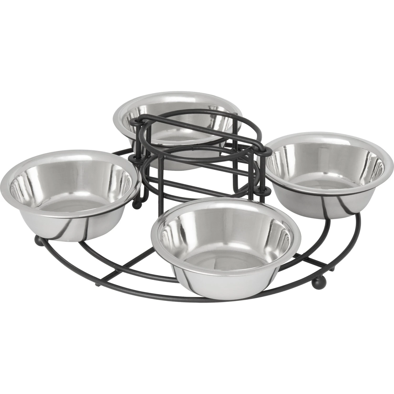 Frisco Multi Pet Feeding 4-Bowls Stainless Steel Dog & Cat Bowls, 0.5 Cup 1 Frisco Multi Pet Feeding 4-Bowls Stainless Steel Dog & Cat Bowls, 0.5 Cup