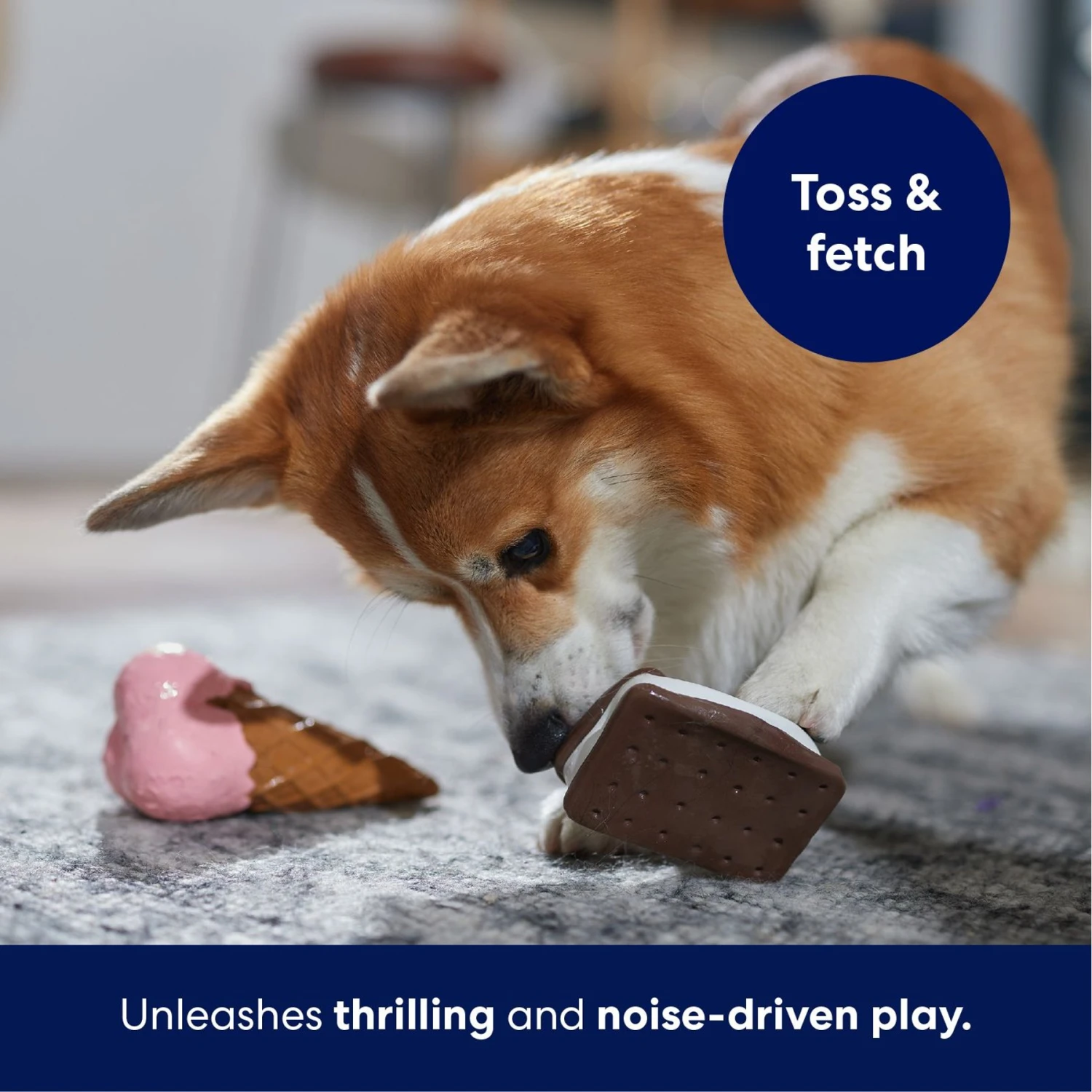 Frisco Ice Cream Sandwich & Ice Cream Cone Latex Squeaky Dog Toy 4 Frisco Ice Cream Sandwich & Ice Cream Cone Latex Squeaky Dog Toy - Image 4