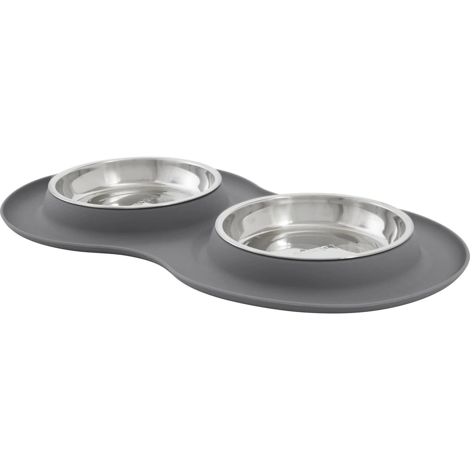 Frisco Double Stainless Steel Pet Bowl With Silicone Mat 1 Frisco Double Stainless Steel Pet Bowl With Silicone Mat