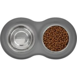 Frisco Double Stainless Steel Pet Bowl With Silicone Mat 12 Frisco Double Stainless Steel Pet Bowl With Silicone Mat -Pet Dog Shop 215986 PT4. AC SS1800 V1591020068