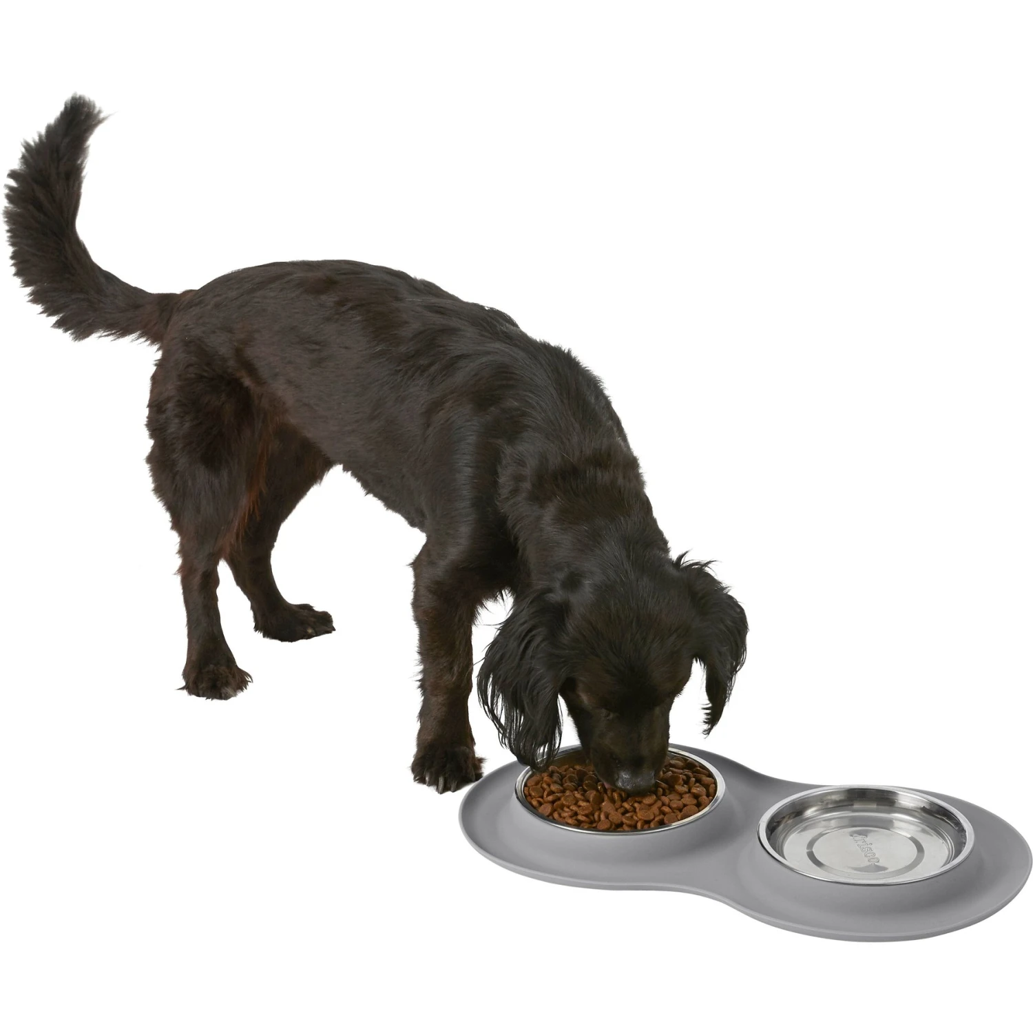 Frisco Double Stainless Steel Pet Bowl With Silicone Mat 6 Frisco Double Stainless Steel Pet Bowl With Silicone Mat - Image 6