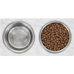 Frisco Marble Print Stainless Steel Double Elevated Dog Bowl -Pet Dog Shop 216017 PT4. AC SS1800 V1591020400