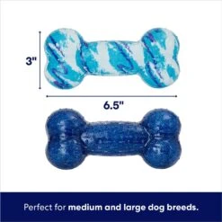 Frisco Retro Denim & Swirl TPR Bone Squeaky Dog Toy -Pet Dog Shop 230341 PT1. AC SS1800 V1695748895
