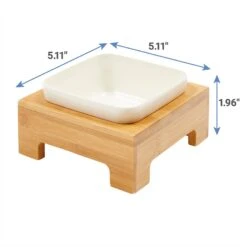 Frisco Square Melamine Dog & Cat Bowl With Bamboo Stand -Pet Dog Shop 232072 PT6. AC SS1800 V1605756717