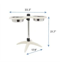 Frisco Adjustable Stainless Steel Double Elevated Dog Bowls 12 Frisco Adjustable Stainless Steel Double Elevated Dog Bowls -Pet Dog Shop 232097 PT6. AC SS1800 V1605747106