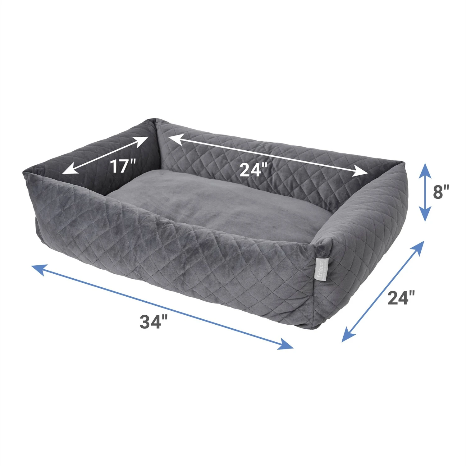 Frisco Velvet Rectangular Bolster Cat & Dog Bed 2 Frisco Velvet Rectangular Bolster Cat & Dog Bed - Image 2