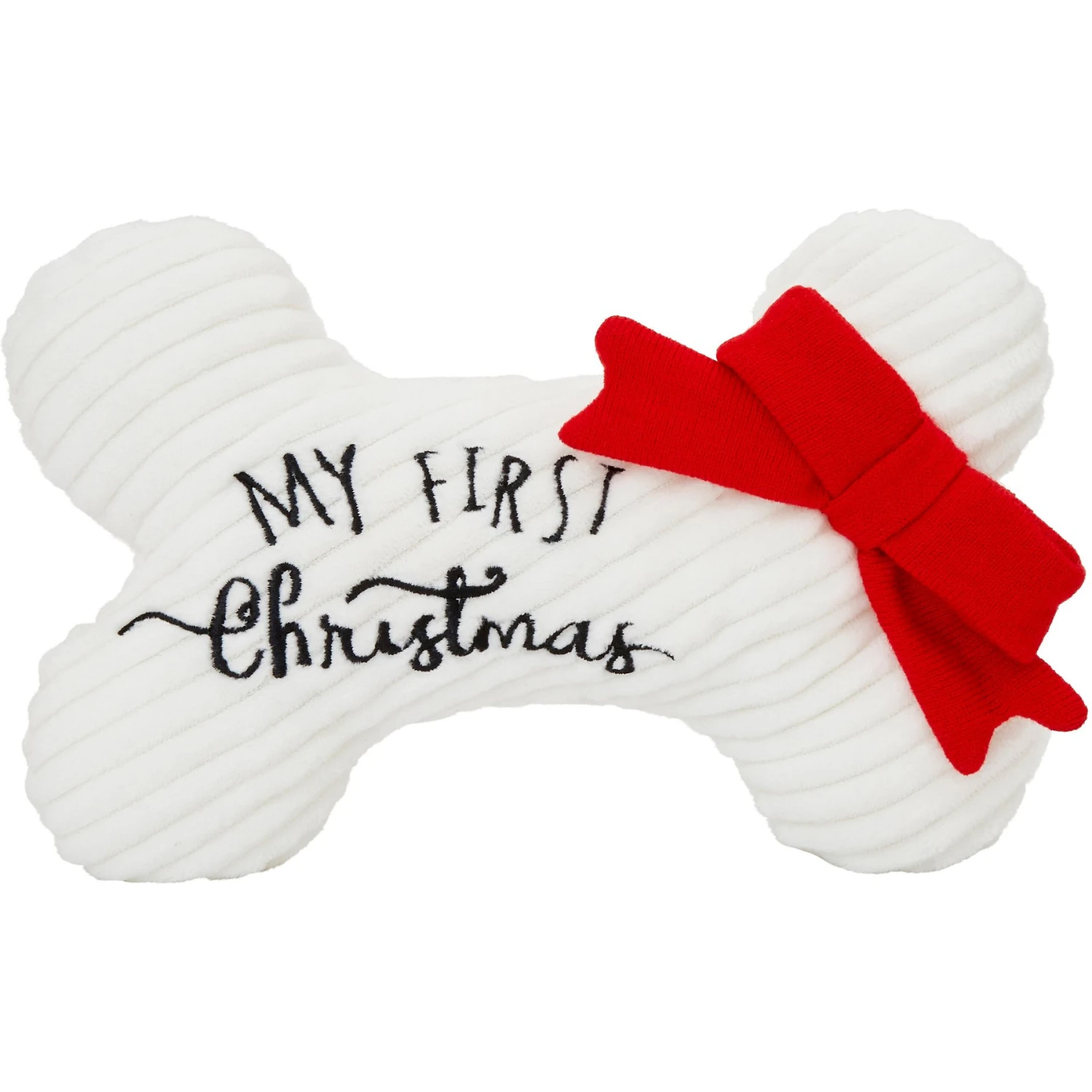 Frisco Holiday My First Christmas Bone Plush Squeaky Dog Toy 4 Frisco Holiday My First Christmas Bone Plush Squeaky Dog Toy - Image 4