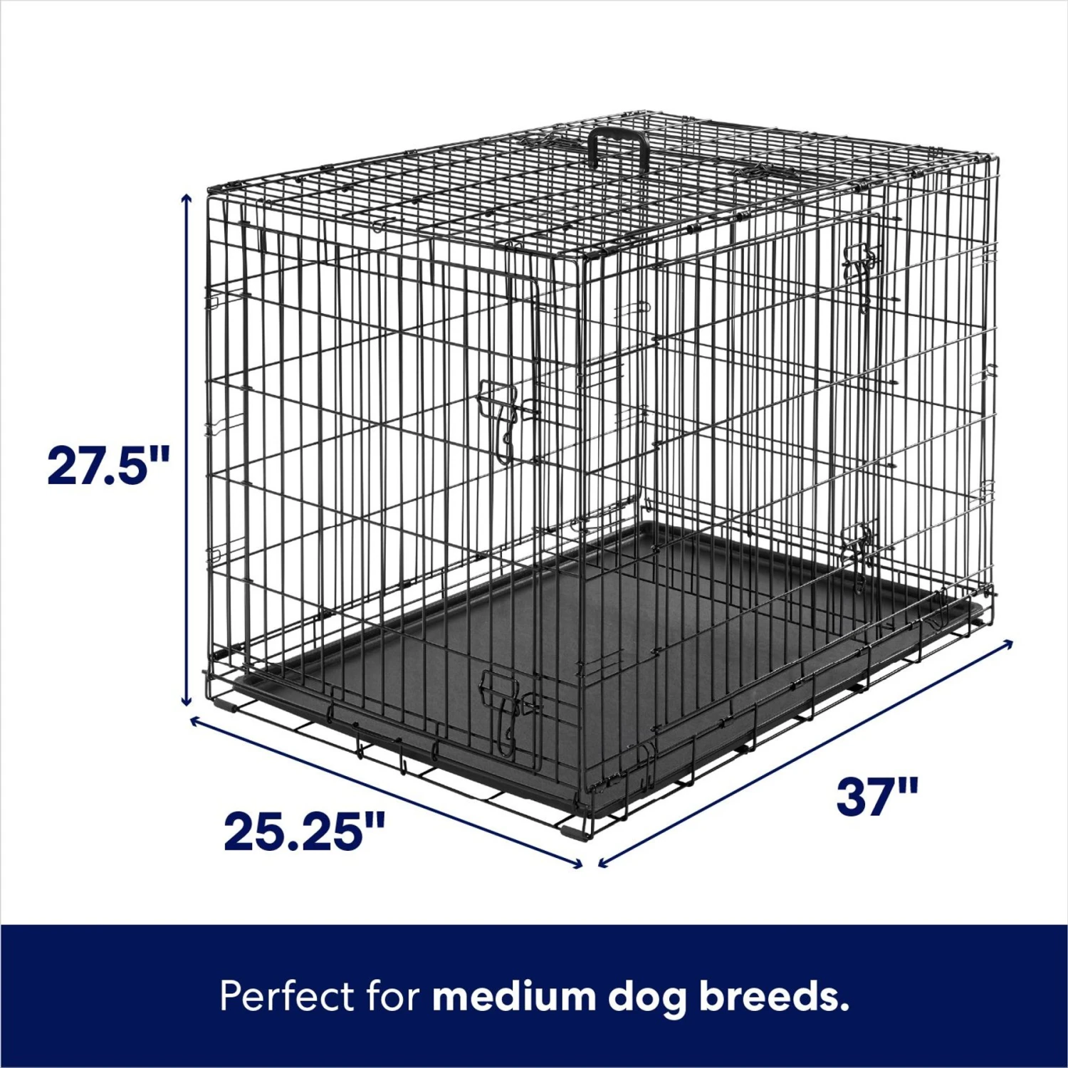 Frisco Heavy Duty All-in-1 Multi-Stage 3 Door Collapsible Wire Dog Crate 2 Frisco Heavy Duty All-in-1 Multi-Stage 3 Door Collapsible Wire Dog Crate - Image 2
