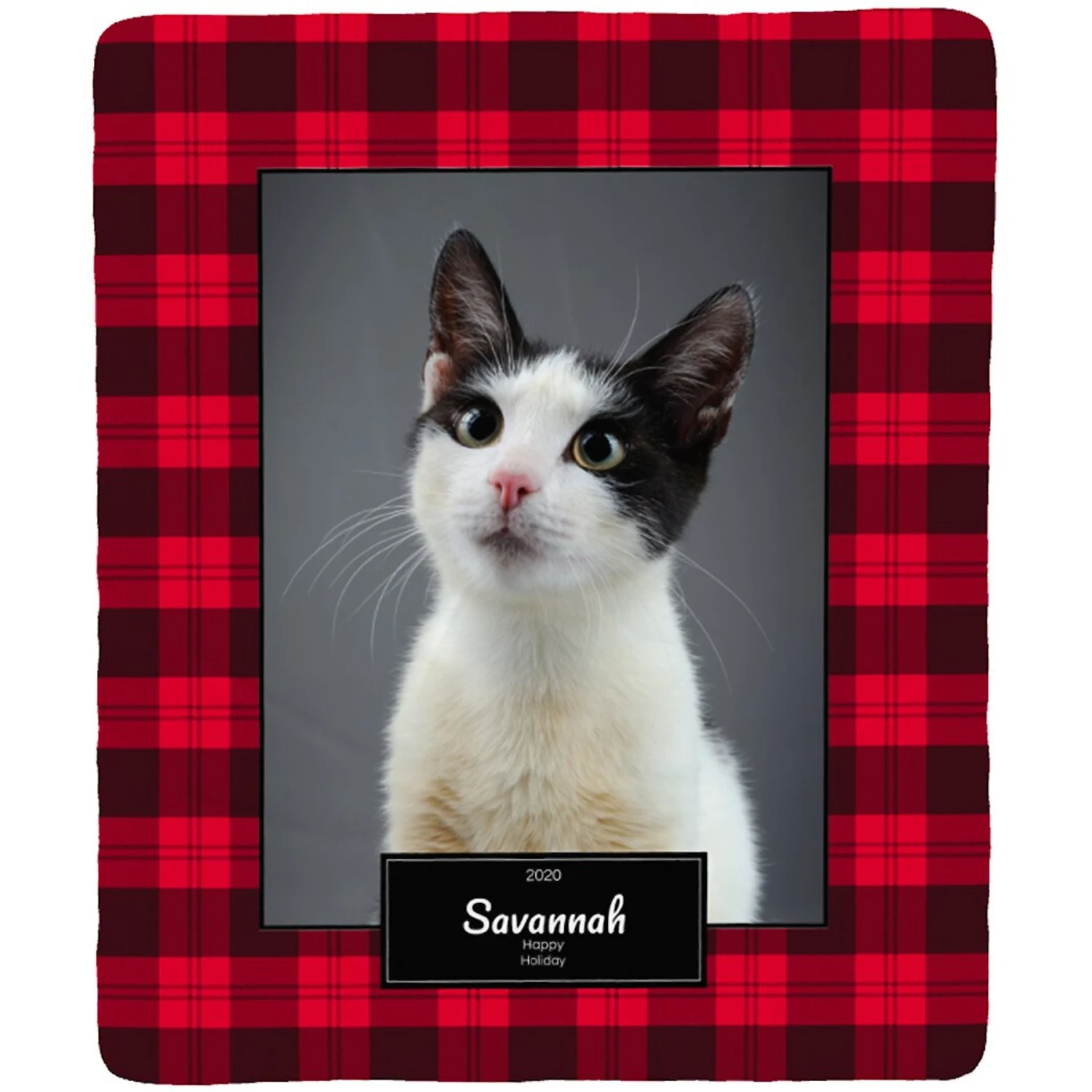 Frisco Plaid Sherpa Fleece Personalized Blanket 1 Frisco Plaid Sherpa Fleece Personalized Blanket