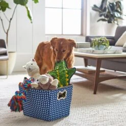 Frisco Rectangle Collapsible Pet Toy Storage Bin, Navy Herringbone 9 Frisco Rectangle Collapsible Pet Toy Storage Bin, Navy Herringbone -Pet Dog Shop 250574 PT3. AC SS1800 V1615572218