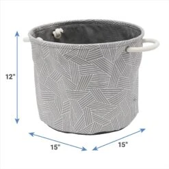 Frisco Round Collapsible Pet Toy Storage Bin, Gray Basket Weave 6 Frisco Round Collapsible Pet Toy Storage Bin, Gray Basket Weave -Pet Dog Shop 250585 PT2. AC SS1800 V1613774793