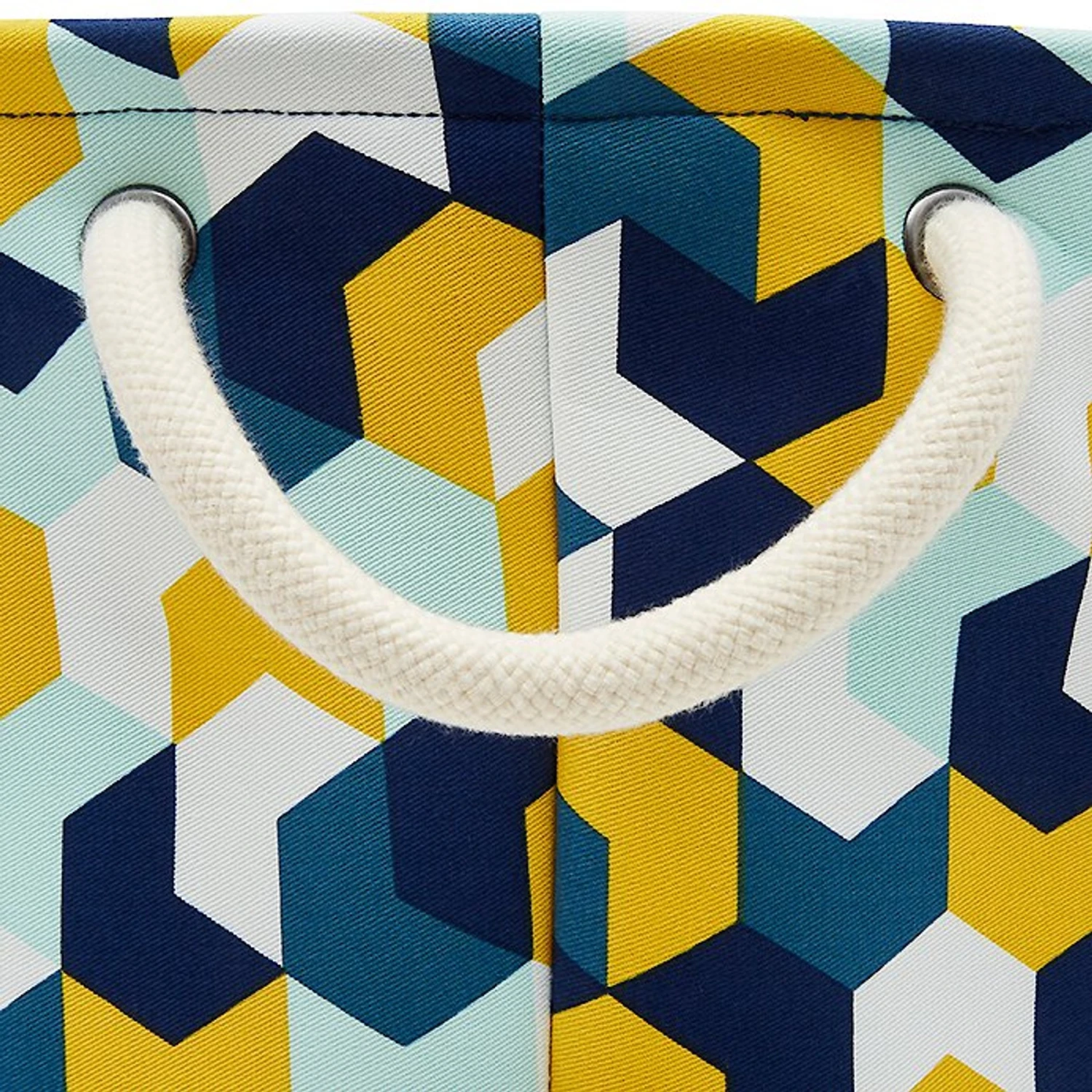 Frisco Round Collapsible Pet Toy Storage Bin, Yellow Geometric 2 Frisco Round Collapsible Pet Toy Storage Bin, Yellow Geometric - Image 2