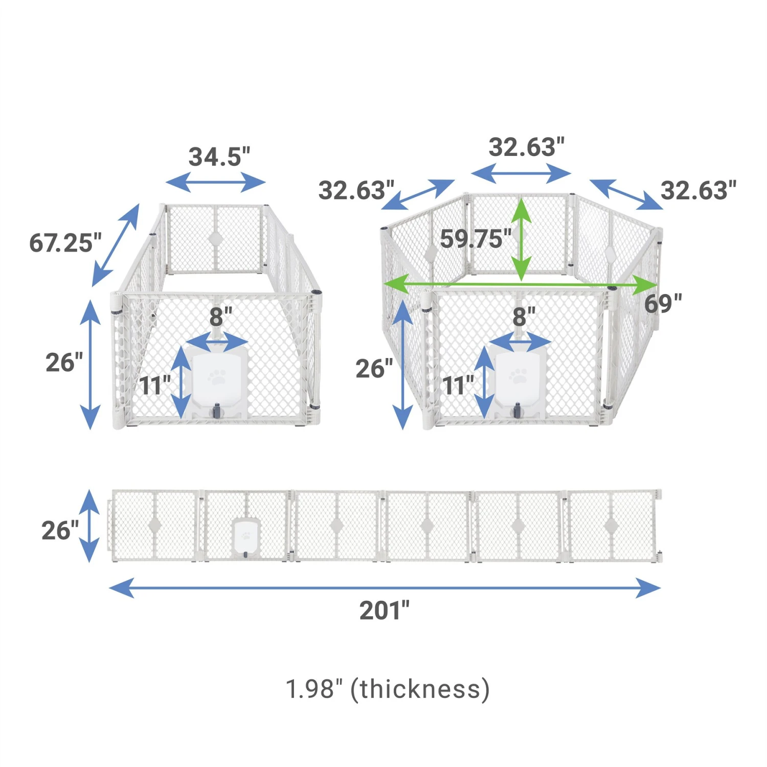 Frisco 6-Panel Plastic Exercise Dog Playpen, Light Gray 2 Frisco 6-Panel Plastic Exercise Dog Playpen, Light Gray - Image 2