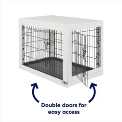 Frisco Double Door Furniture Style Dog Crate, White -Pet Dog Shop 253029 PT3. AC SS1800 V1617644305