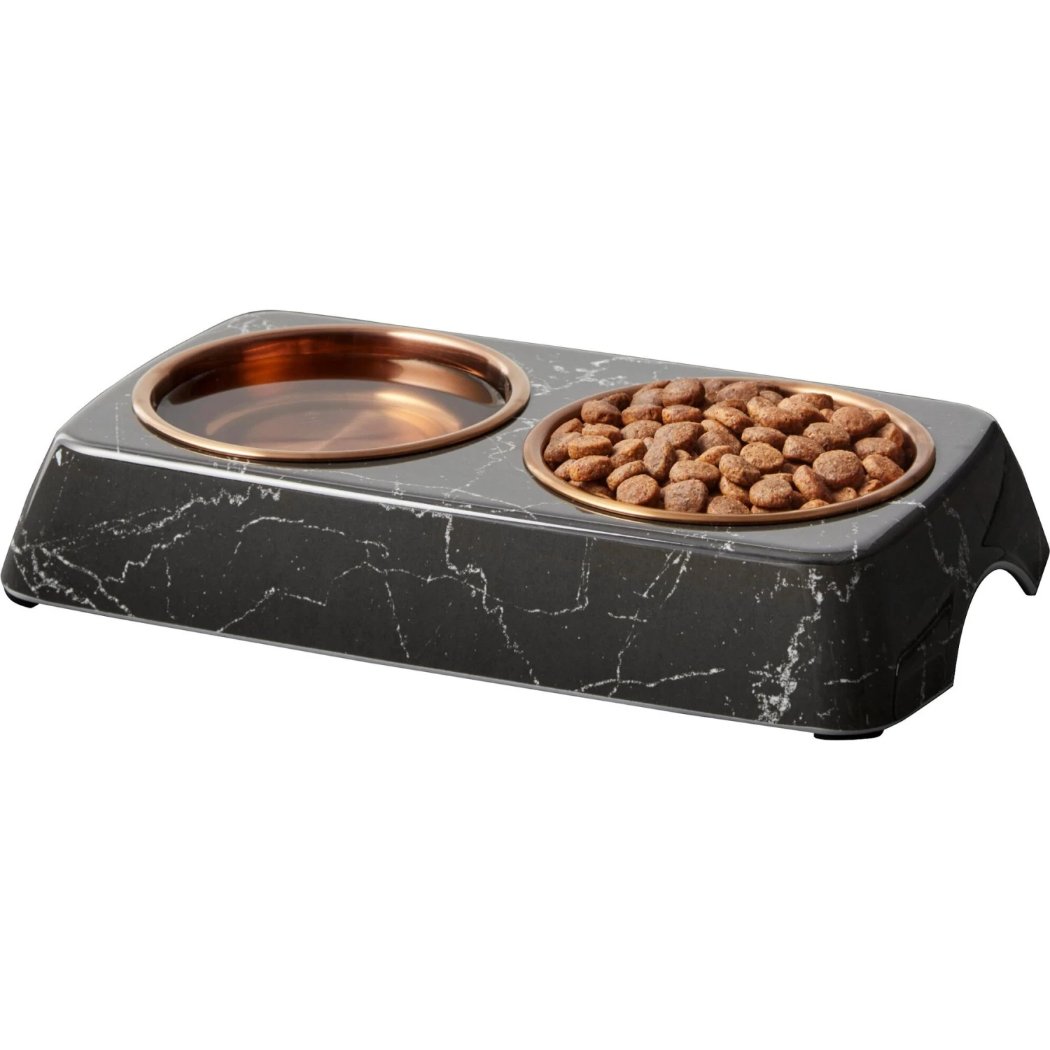Frisco Copper Stainless Steel Double Dog & Cat Bowls With Black Marble Stand 4 Frisco Copper Stainless Steel Double Dog & Cat Bowls With Black Marble Stand - Image 4