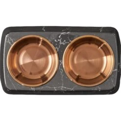 Frisco Copper Stainless Steel Double Dog & Cat Bowls With Black Marble Stand 12 Frisco Copper Stainless Steel Double Dog & Cat Bowls With Black Marble Stand -Pet Dog Shop 253058 PT4. AC SS1800 V1616595761