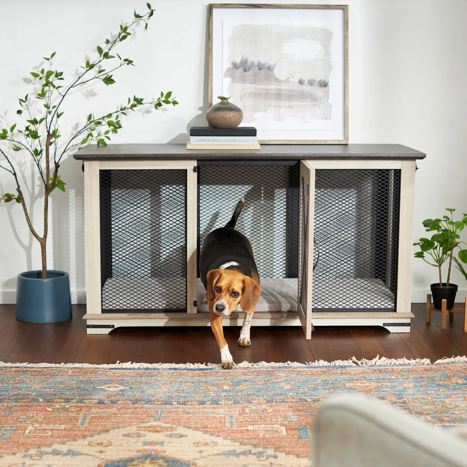 Frisco "Denver" Dog Crate Credenza & Mat Kit 1 Frisco "Denver" Dog Crate Credenza & Mat Kit