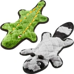 Best Seller 13 Frisco Alligator Stuffing-Free Flat Plush Squeaky Dog Toy & Frisco Raccoon Stuffing-Free Flat Plush Squeaky Dog Toy
