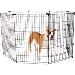 Frisco Heavy Duty Fold & Carry Double Door Collapsible Wire Dog Crate & Frisco Wire Dog & Small Pet Exercise Pen With Step-Through Door -Pet Dog Shop 255537 PT4. AC SS1800 V1603646503