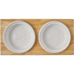 Frisco Ceramic Dog & Cat Double Diner With Elevated Wood Stand 10 Frisco Ceramic Dog & Cat Double Diner With Elevated Wood Stand -Pet Dog Shop 256052 PT5. AC SS1800 V1615313559