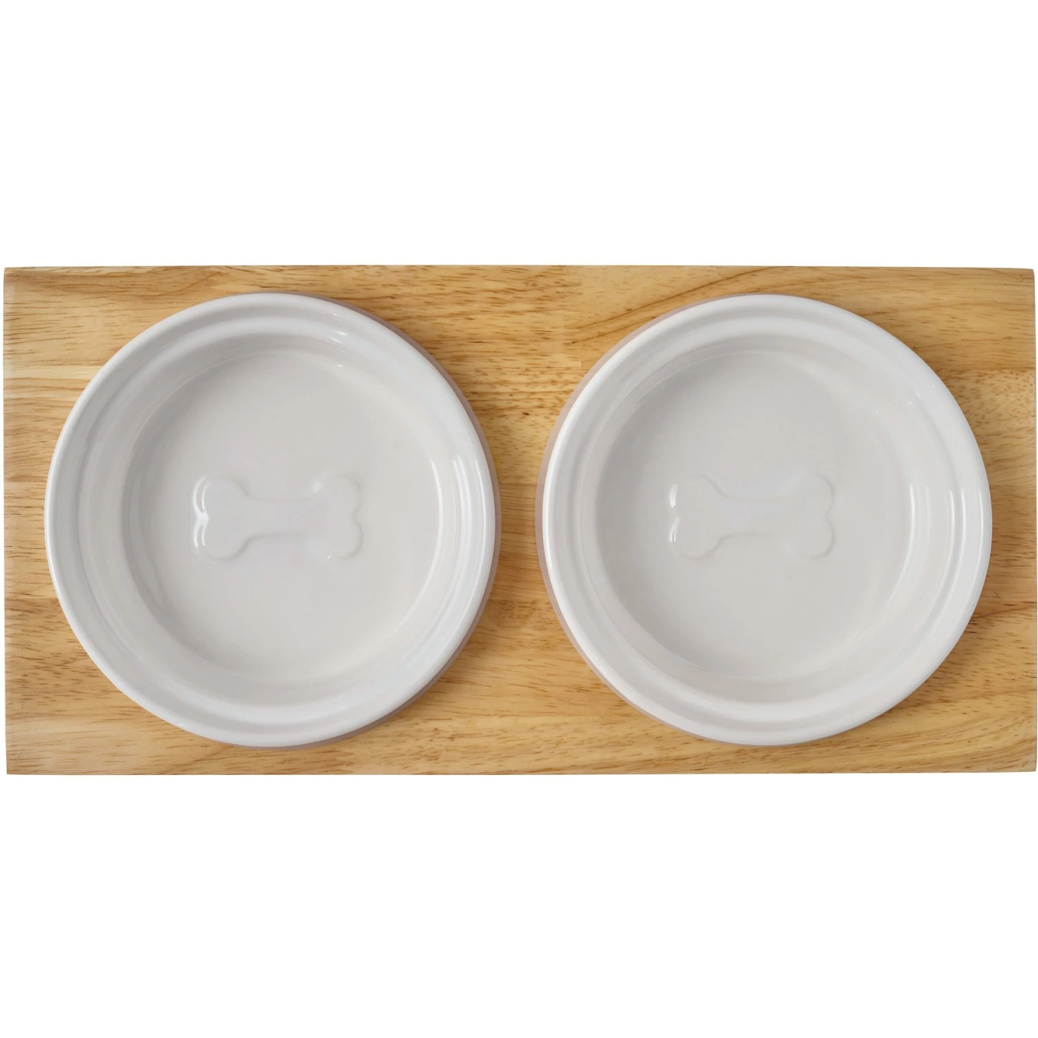 Frisco Ceramic Dog & Cat Double Diner With Elevated Wood Stand 5 Frisco Ceramic Dog & Cat Double Diner With Elevated Wood Stand - Image 5