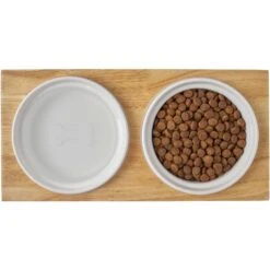 Frisco Ceramic Dog & Cat Double Diner With Elevated Wood Stand 11 Frisco Ceramic Dog & Cat Double Diner With Elevated Wood Stand -Pet Dog Shop 256052 PT6. AC SS1800 V1615311469
