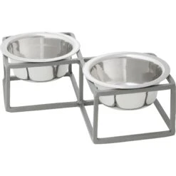 Frisco Elevated Diamond Stainless Steel Double Diner Dog & Cat Bowl 9 Frisco Elevated Diamond Stainless Steel Double Diner Dog & Cat Bowl -Pet Dog Shop 257147 PT2. AC SS1800 V1612365678