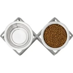 Frisco Elevated Diamond Stainless Steel Double Diner Dog & Cat Bowl 10 Frisco Elevated Diamond Stainless Steel Double Diner Dog & Cat Bowl -Pet Dog Shop 257147 PT3. AC SS1800 V1612367490