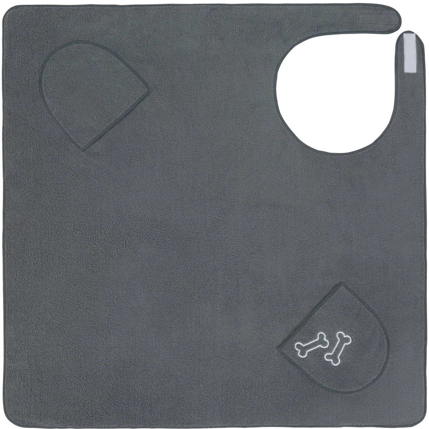 Frisco Embroidered Pawprint Microfiber Dog Bath Cape Towel 1 Frisco Embroidered Pawprint Microfiber Dog Bath Cape Towel