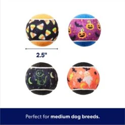 Frisco Halloween Glow In The Dark Fetch Squeaky Tennis Ball Dog Toy -Pet Dog Shop 270525 PT1. AC SS1800 V1689876575