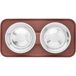 Frisco Silicone Stainless Steel Double Diner Dog & Cat Bowl, Brown 11 Frisco Silicone Stainless Steel Double Diner Dog & Cat Bowl, Brown -Pet Dog Shop 277551 PT4. AC SS1800 V1627935079
