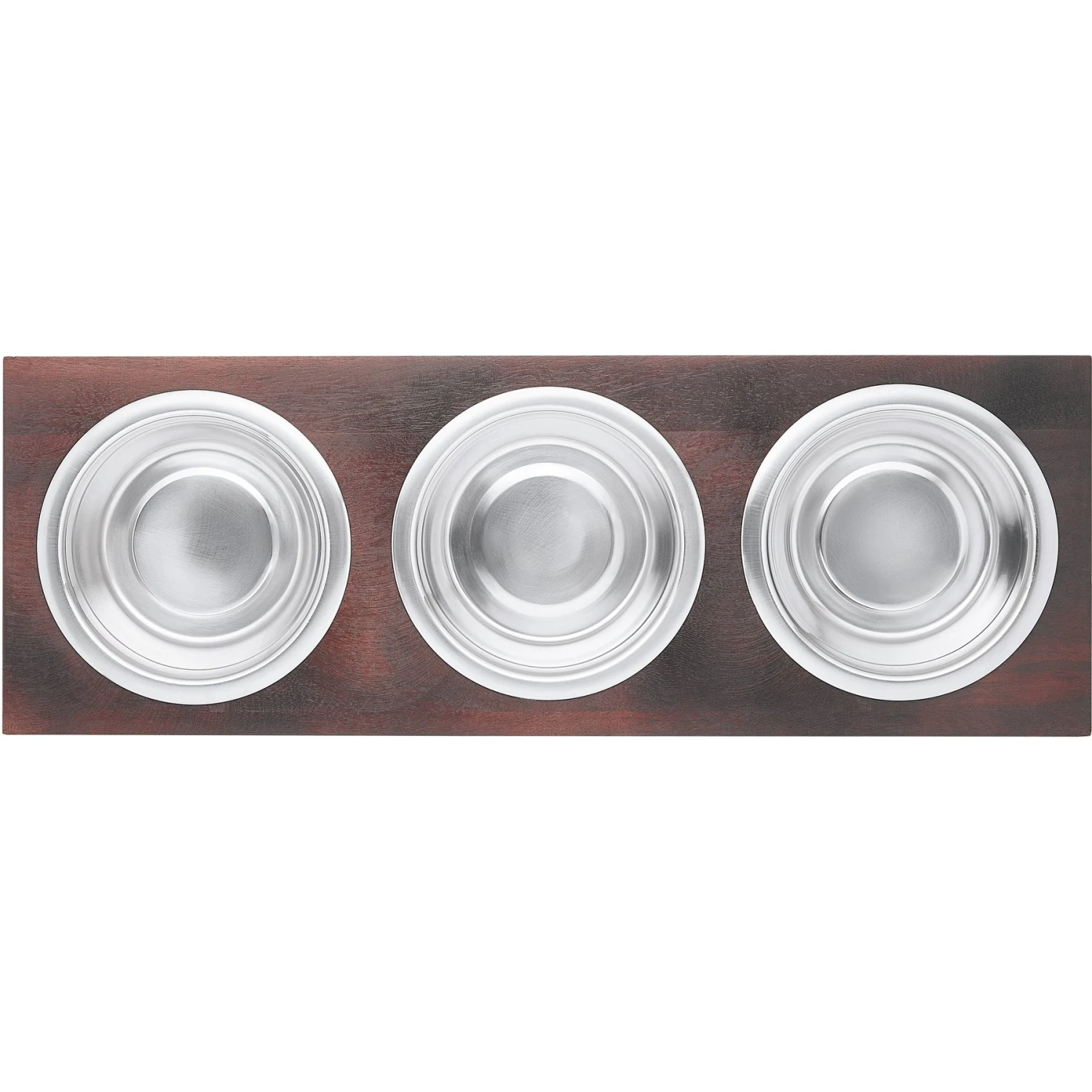 Frisco Multi Pet Feeding 3-Bowls Wood Stainless Steel Dog & Cat Bowl, Dark Wooden 4 Frisco Multi Pet Feeding 3-Bowls Wood Stainless Steel Dog & Cat Bowl, Dark Wooden - Image 4