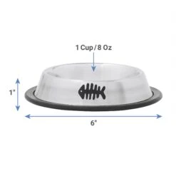 Frisco Fish Print Non-Skid Stainless Steel Dish Cat Bowl 6 Frisco Fish Print Non-Skid Stainless Steel Dish Cat Bowl -Pet Dog Shop 277583 PT1. AC SS1800 V1628861789