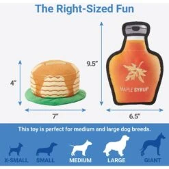 Frisco Fall Pancakes & Maple Syrup Plush Squeaky Dog Toy, 2 Count -Pet Dog Shop 285627 PT1. AC SS1800 V1636990879