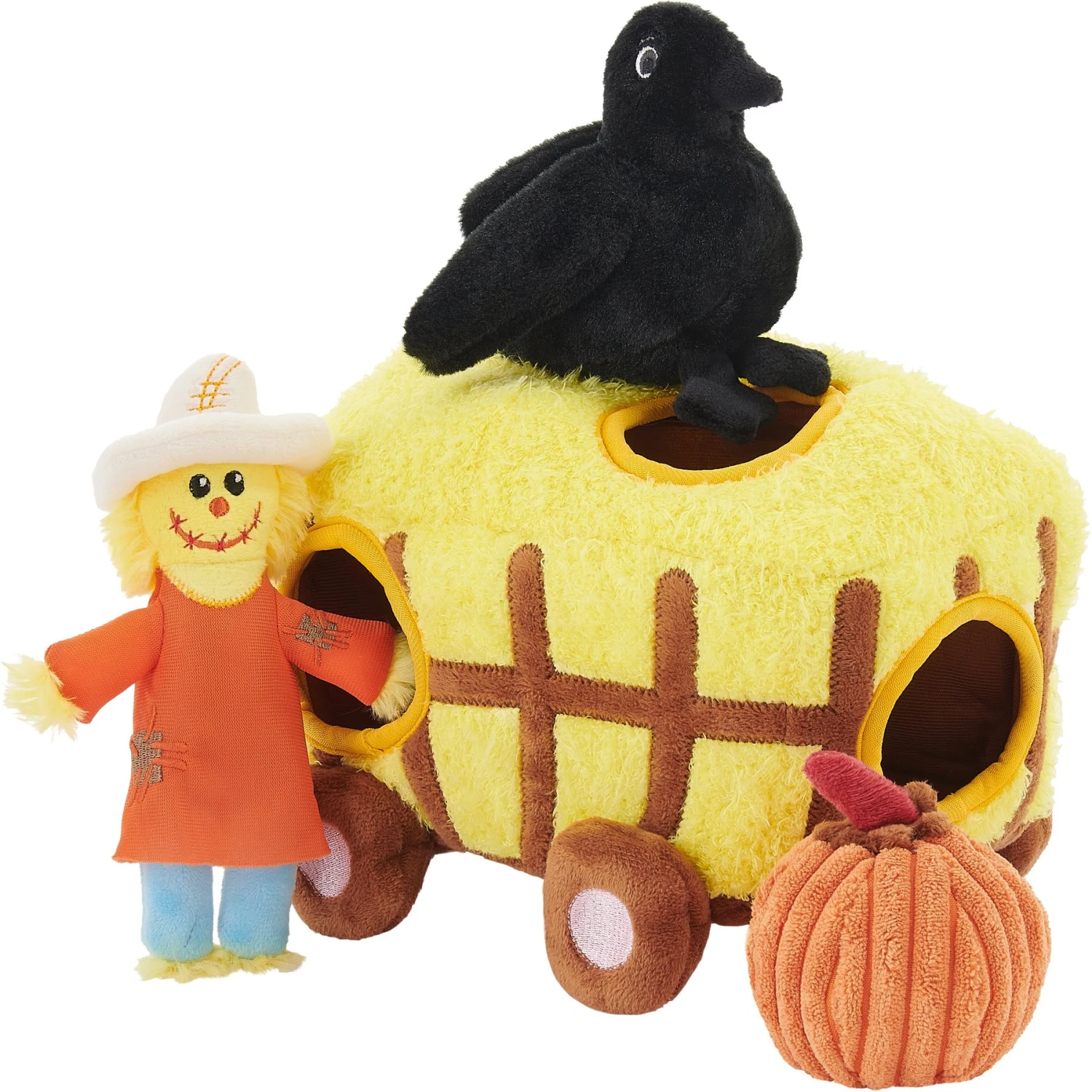 Frisco Fall Hay Wagon Hide & Seek Puzzle Plush Squeaky Dog Toy 1 Frisco Fall Hay Wagon Hide & Seek Puzzle Plush Squeaky Dog Toy