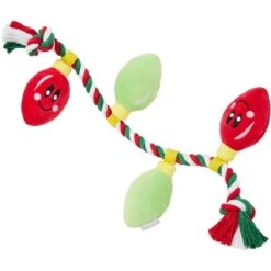 Best Seller 15 Frisco Holiday Lights Plush With Rope Squeaky Dog Toy