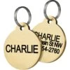 Frisco Brass Personalized Dog & Cat ID Tag, Round