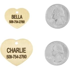 Frisco Brass Personalized Dog & Cat ID Tag, Heart -Pet Dog Shop 296197 PT5. AC SS1800 V1628186498