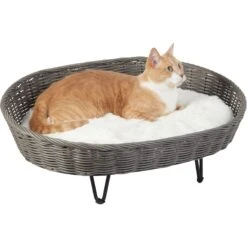 Frisco Elevated Rectangle Wicker Dog & Cat Bed With Eyelash Faux Fur Cushion 7 Frisco Elevated Rectangle Wicker Dog & Cat Bed With Eyelash Faux Fur Cushion -Pet Dog Shop 296679 PT2. AC SS1800 V1633727726